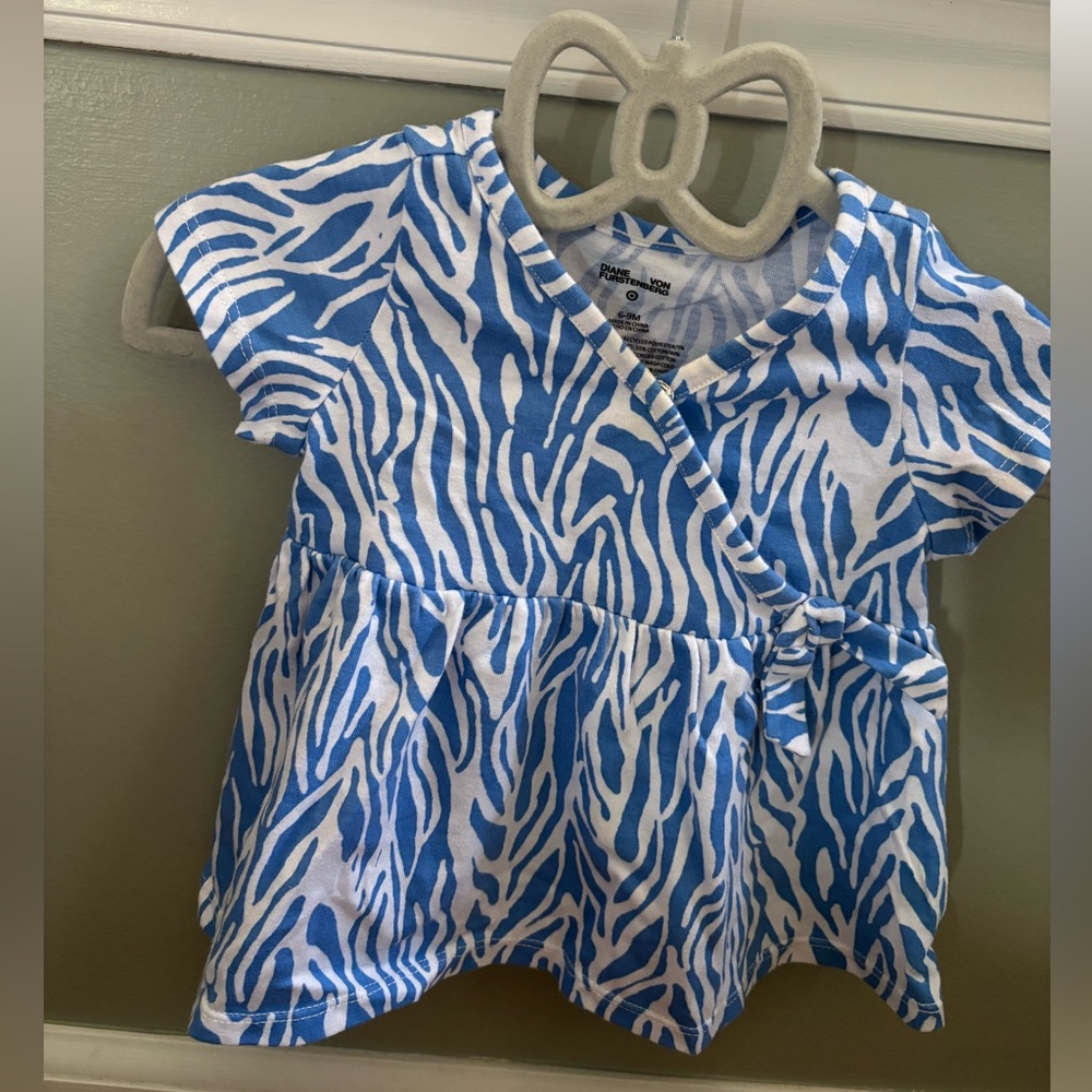 Blue and White Zebra Print Baby Dress